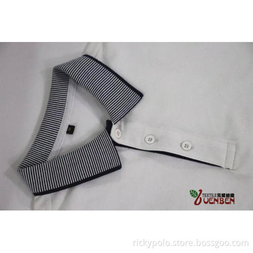 95%Cotton 5%Spandex Solid PK With Jacquard Collar Shirt